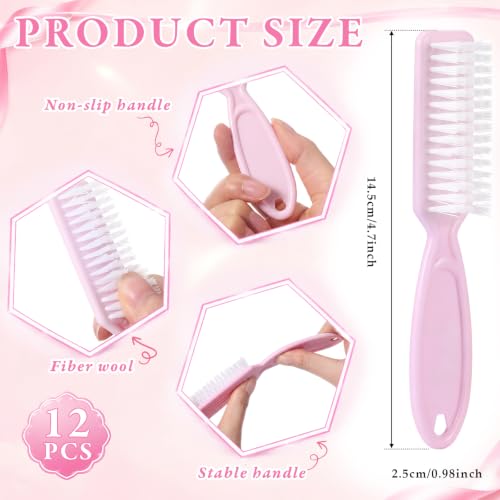 Patelai 24 Pcs Nail Brushes for Cleaning, Fingernail Hand Toes,Macarons - color: Macarons