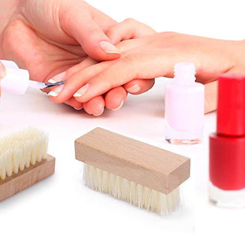 4 Pack Nail Brush for Cleaning Fingernail, Wooden Hand Nail Scrub Brush