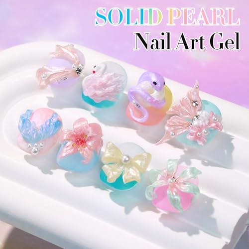 Double Rhythm 3D Nail Gel Pearl Solid Sculpting for Nail Art Non-Sticky Hard for Building Carving Molding Extension Soak Off UV/LED Nail Art Salon Home DIY 0.5 Oz (Yellow-Silk 07) - color: Yellow