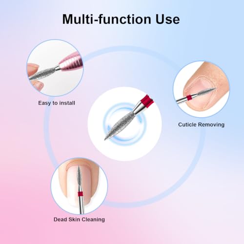 3/32'' 10Pcs Nail Drill Bits Set Diamond for Electric Nail File Kit - color: 10Pcs Flame Diamond Bits Sets