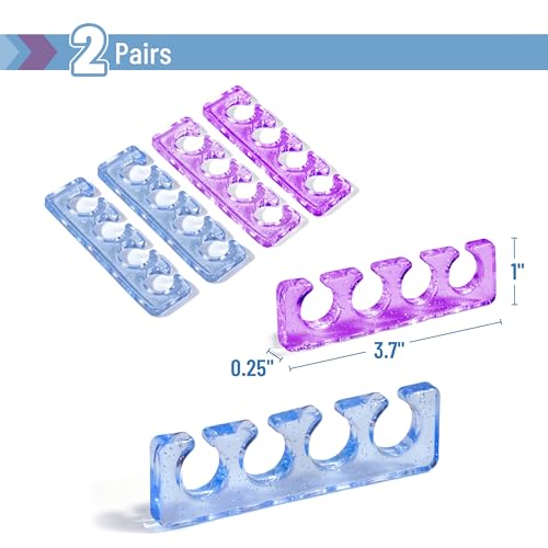 Dr. JK- Gel Toe Separators for Pedicure, 2 Pairs Blue & Purple - color: Blue & Purple