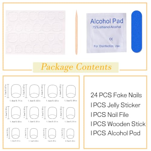 Maple Press on Nails Short Square Fake Nails with Full Cover Designs Orange Nails Press ons Glossy Glue on Nails Fall False Nails Autumn Stick on Nails for Women 24Pcs - color: 19