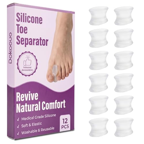 Gel Toe Spacers - Helps with Bunions, Corns, Blisters, Rubbing & Overlapping Toes - Toe Separators for Women & Men to Correct Toes - 12 Pack (M) - size: M