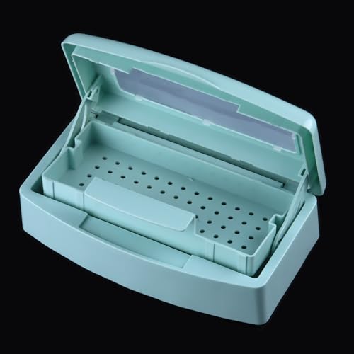 SUTOKAKA Nail Tool Sterilizer Box Plastic Disinfectant Container, Blue - color: Liftable Blue