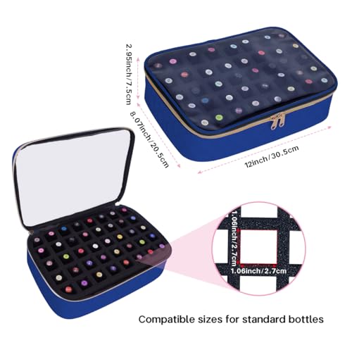 2 Pcs Small Clear Nail Polish Organizer Holds 80 Bottles Nail,DarkBlue - color: DarkBlue-Clear-2 pcs
