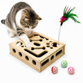 Cat Nail File Scratch Enrichment Box for Indoor Cat with Sandpaper BellBall