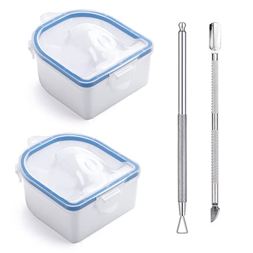 Yokilly 2 PCS Nail Soaking Bowl: Soak Off Gel Polish Remover Manicure Bowl - color: Blue-4pcs set