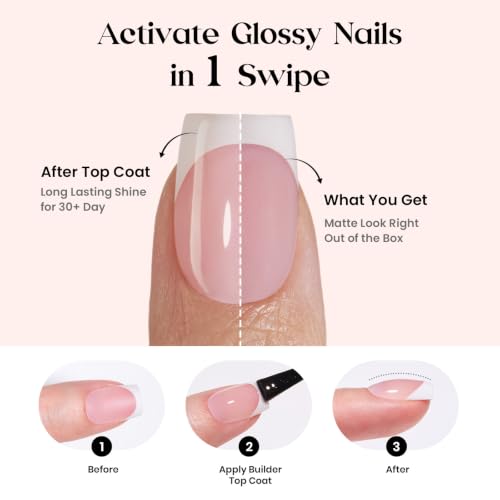 Beetles French Tip Press On Nails with Nail Glue, 150 Pcs Short Square - color: 1e - Tips & Glue - S