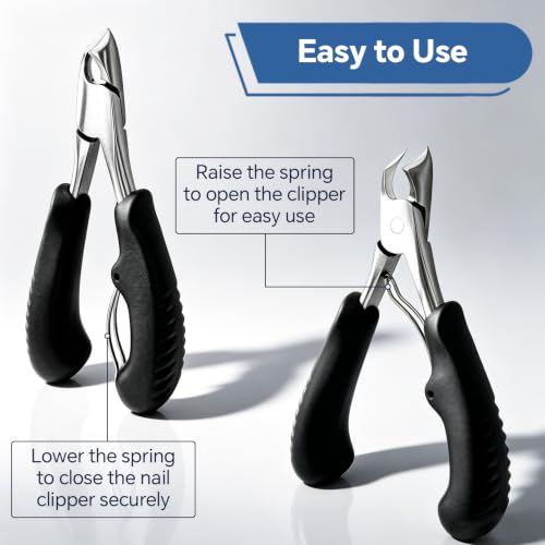 Heavy Duty Toenail Clippers for Men and Women Ingrown Toe Nail Clipper - size: Large (Black)