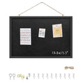 13.3"x17.7" Black Framed Black Linen Bulletin Board, Pin Board - color: Black, size: 13.3" x 17.7"
