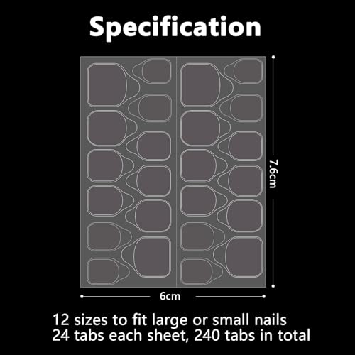 Laza 10 Sheets 240pcs Pink Nail Adhesive Tabs Waterproof Nail Glue Stickers - size: Pink 240 Pcs
