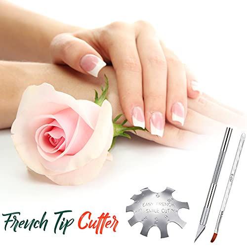 Honoson 3 Pcs Acrylic Nails Tool Kit French Tip Nail Tool Set, Silver
