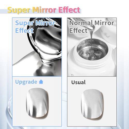 8ml Metallic Painting Nail Polish Gel,Ultra Mirror Silver - color: Ultra Mirror Silver