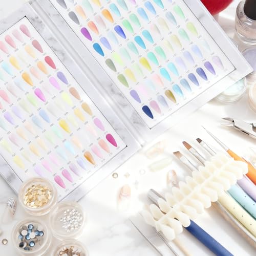 Nail Swatch Book 160 Colors, 240 False Tips with Number Sticker