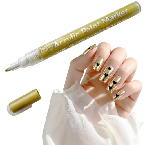 Nail Art Pen, 0.7mm Fine Tip, Gold, 1 PCS - size: 1 Count (Pack of 1)