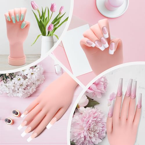Coitak Manicure Training Hand Nail Kit for Beginners, Flexible Fake Hand