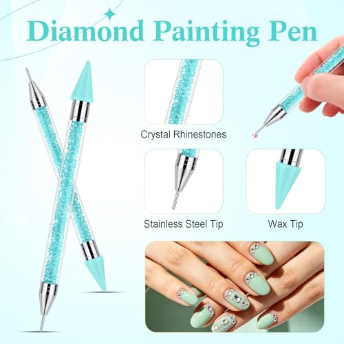 Tatuo Rhinestone Picker Tool Bedazzling Pen Dual Head, Lake Blue - color: Lake Blue