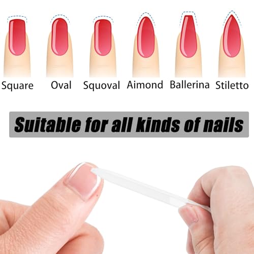 8 Pcs Pointed Glass Nano Nail File Set with Case - size: Style-3