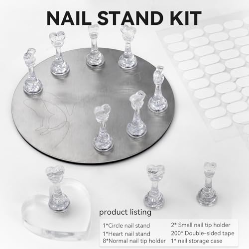 Nail Stands for Press On Nails Painting Display Practice - color: Silver, size: Medium