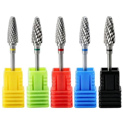 Fantexy 3/32" Carbide Nail Drill Bit Set, Tungsten Steel, 5 Pieces