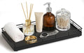 Bathroom Vanity Tray for Countertop, 12" x 6" Oak Wood Toilet Tank Tray - color: Black, size: 12" x 6" x 1.5"