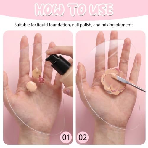 2 PCS Foundation Plate with Makeup Spatula Acrylic Makeup Mixing Palette Tray for R Beauty Salon Color Cream Liquid Foundation Mixing Palette Eye Shadow Lipsticks Nail Art(Rectangular)