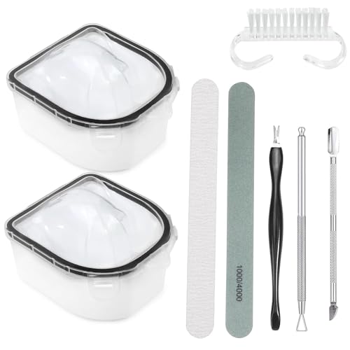 Yokilly Nail Soaking Bowl Set: Soak Off Gel Polish Remover Manicure Bowl - color: Black-8pcs set