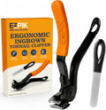 EZPIK Toenail Clippers for Seniors, Long Handle Ingrown Nail Clippers for Thick Toe Nails, Nail Care Set with File, 4.8" Angled Head & Stainless Steel Blades for Weak & Arthritic Hands