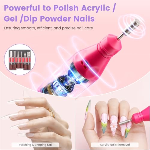 Nail Kit for Beginners with Everything- Practice Hands & Storage Gift Bag - color: Sparkling Pink