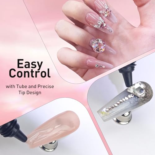 Rhinestone Glue for 3D Nail Art & Charms - Strong Hold Nail Adhesive for All Decorations (2 Pack, 30g Each) - color: B-30g*2 Rhinestone Glue