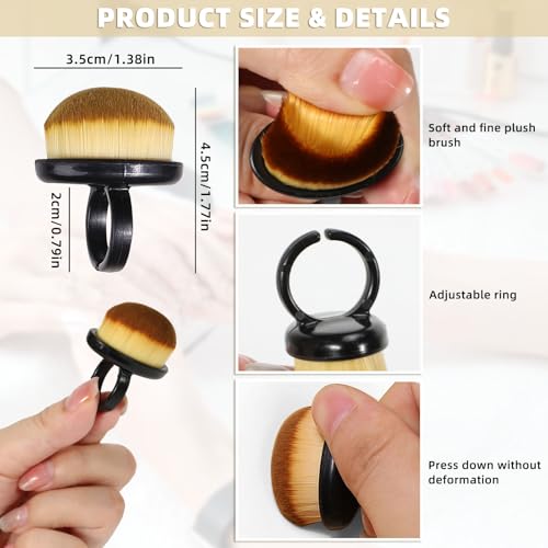 4Packs Nail Dust Cleaning Brush Ring,Soft Brushes for Clean Up Fingernails and Toenails Small Portable Nail Scrubber Brush Nail Duster Tools for Manicure and Pedicure (black and white) - color: black and white