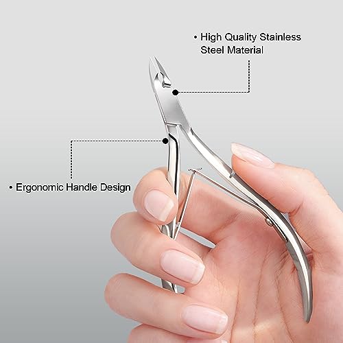 GAOY Professional Cuticle Nippers, Stainless Steel Cuticle Trimmer Nail Clippers, Remover Macicure Tool for Fingernails and Toenails, Silver - color: Silver