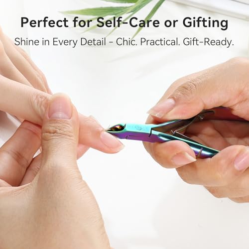 Makartt 3-Pack Rainbow Titanium Cuticle Nipper, Pusher Set - size: Rainbow Titanium-3pcs