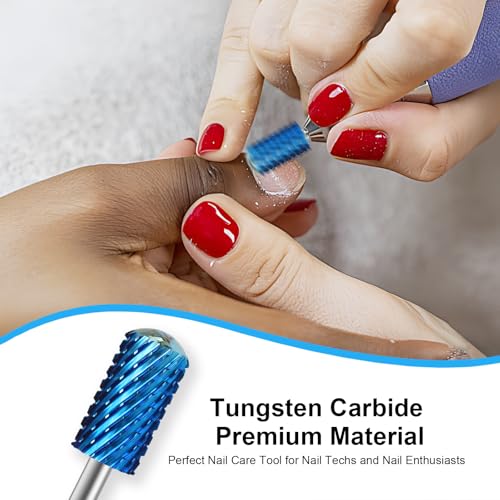 3/32" Large Smooth Barrel Safety Nail Drill Bit for Gel & Acrylic Removal - color: Blue, size: 2XC