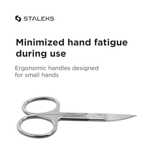 STALEKS PRO Smart 30 Nail Scissors, Wide Curved Blades, Satin Finish
