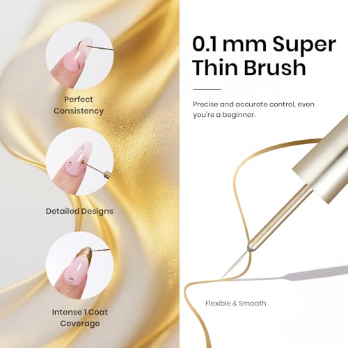 Beetles Gel Liner Nail Polish Set Metallic Silver Gold 2pcs Gel Nail Polish - color: C - Gold Silver-2