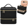 Nail Polish Organizer Bag, Double-Layer, Black - color: Black
