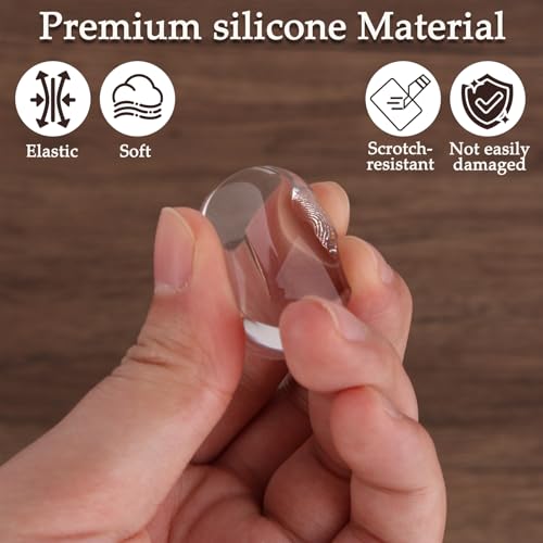 4Pcs Silicone French Tip Nail Stamp Kit, Soft Jelly Stamper with Replacement Nail Stamper Heads and Scraper for Home DIY Nail Salons