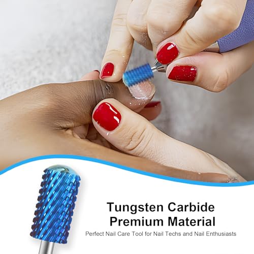 3/32" Large Smooth Barrel Safety Nail Drill Bit for Gel & Acrylic Removal - color: Blue, size: XC