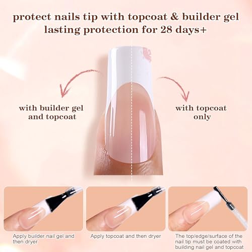 Dsixnails French Tip Press on Nails, 150Pcs Long Square Matte, 5 Colors - color: A-CF-Long 5 IN 1-1