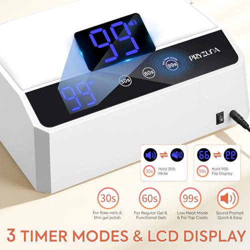 UV LED Nail Lamp, 120W UV Light for Gel Nails with Two-Hand Design - color: White