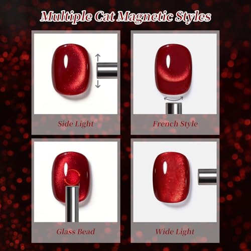 BORN PRETTY Ruby Bloody Red Cat Magnetic Eye Gel Polish Crystal Gel Polish - color: Pomegranate Red