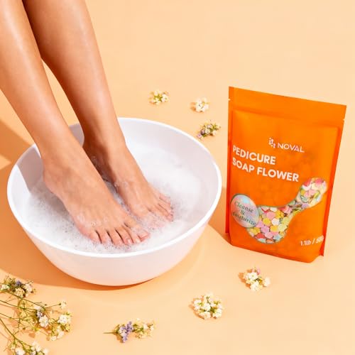 NOVAL Pedicure Soap Flowers 1.1 lb, Bulk Foot Spa Soak for Nail Salons
