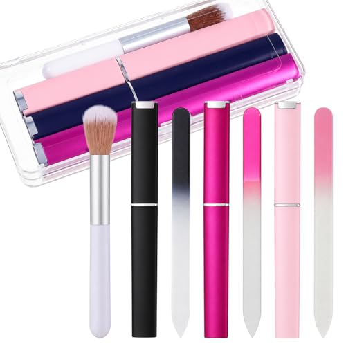 3 Pack Glass Nail Files and Nailbrush, Glass Fingernail Files