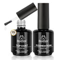 Beetles Gel Base and Top Coat Set 2Pcs 15ml Soak Off Nail Polish - color: G-Clear-2