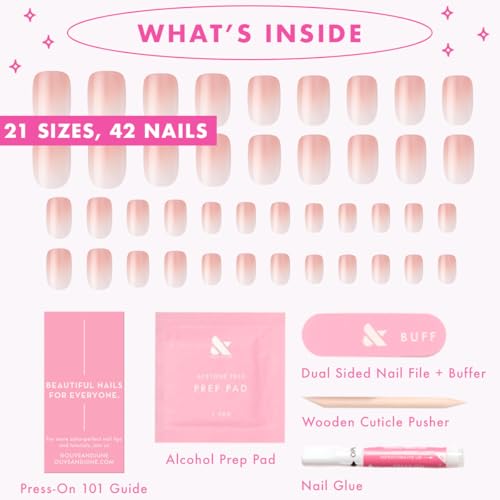 Olive & June Instant Mani Press-On Nails, HZ Dusty Rose Syrup Gradient - color: HZ Dusty Rose Syrup Gradient