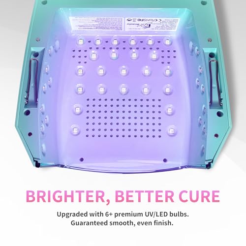 iGel Beauty Hybrid PRO 3.0 XL UV/LED Nail Lamp – Wireless Rechargeable 48W Nail Dryer, Extra Wide Full-Hand Curing, 9000mAh Battery, Smart Timer & Builder Gel Mode, Cordless Professional Lamp - color: Teal