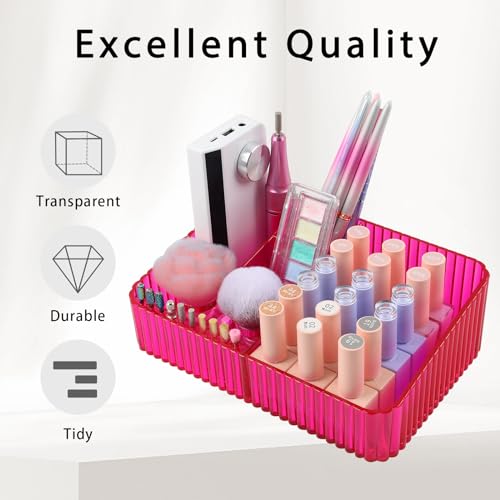 Nail Drill Holder, 10 Holes Nail Drill Machine & Bits Storage Box - color: Rose