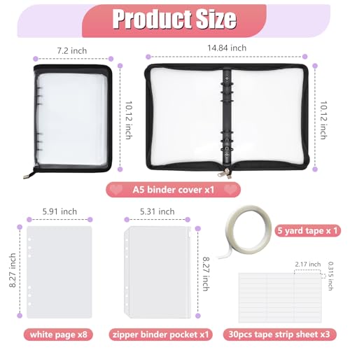 KEIFIN A5 Press On Nail Book Display Storage Organizer Binder, Black - color: BLACK