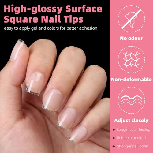 360pc Extra Short Square Nail Tips Short Fake Nail Square Acrylic Nail Tip